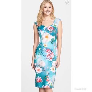 Maggy London  Print Scuba Midi Dress